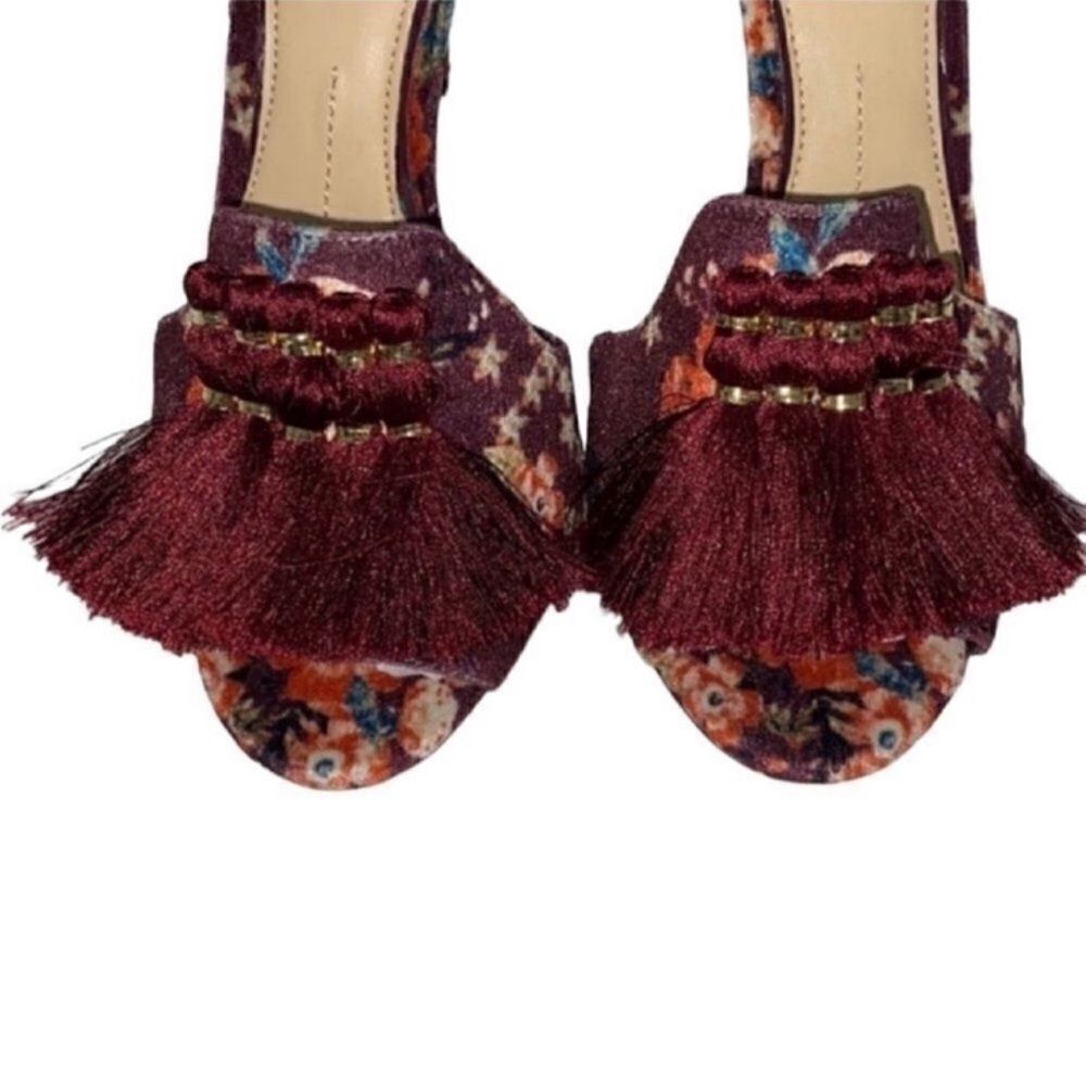 Gianni Bini Floral Print Burgundy Suede Open Toe
Pumps(Size 7) - Picture 6 of 9